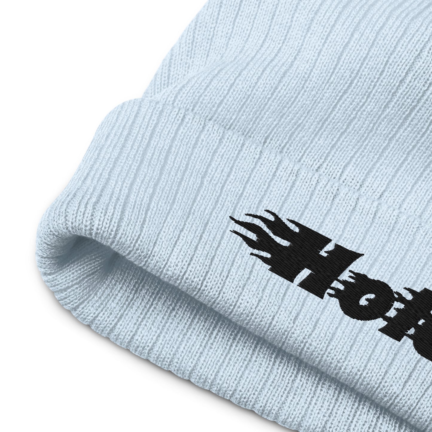 Ribbed h*le knit beanie